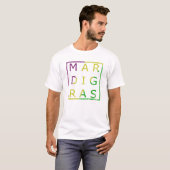 T-shirt Vert affligé par mardi gras, pourpre et pièce en t (Devant entier)