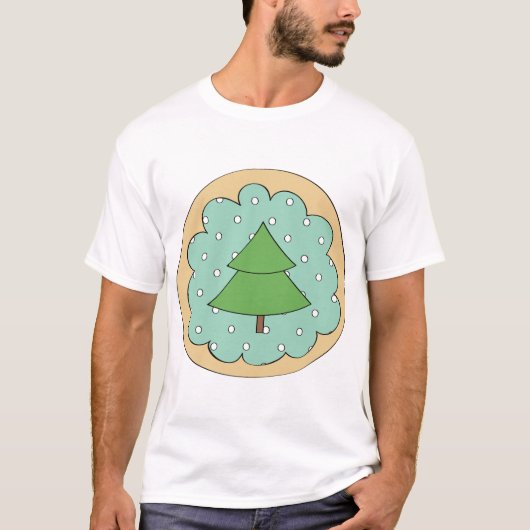 T-shirt vert Arbre Mens (Devant)
