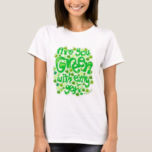T-shirt Vert Avec Envy Drôle Design écologique Slogan (Devant)