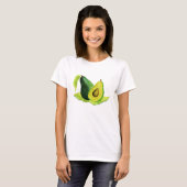 T-shirt Vert Avocado Fruit à vie morte en aquarelle (Devant entier)