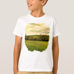T-shirt Vert Belle prairie Fleurs Jaunes