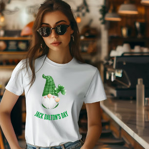 T-shirt Vert blanc Illustration moderne Jack Dalton's Day