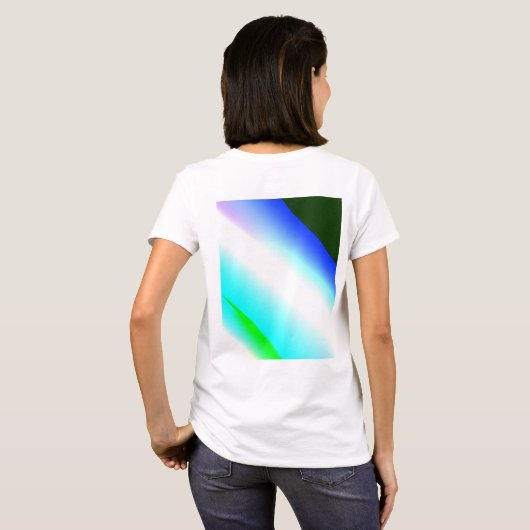T-shirt Vert bleu arc-en-ciel texture abstraite motif art  (Dos entier)