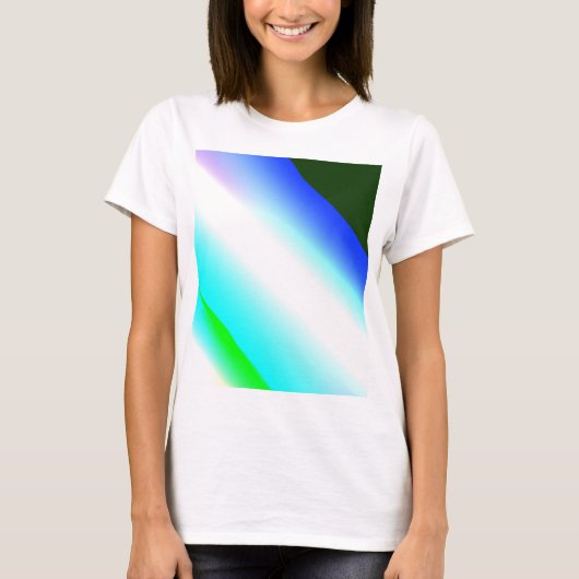 T-shirt Vert bleu arc-en-ciel texture abstraite motif art (Devant)