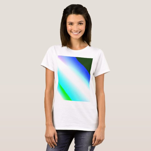 T-shirt Vert bleu arc-en-ciel texture abstraite motif art (Devant entier)