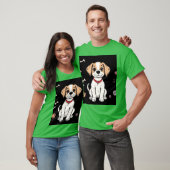 T-shirt vert chien blanc (Unisexe)