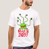 T-shirt vert cinq yeux Alien créature (Devant)