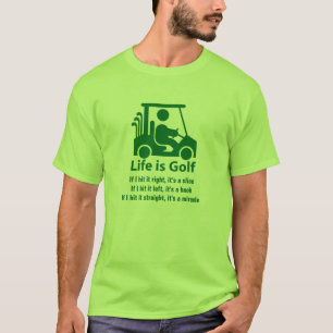 T-shirt vert clair de golf de chariot de vert