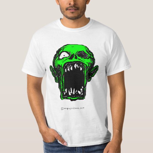 T-shirt vert criard de zombi (Devant)