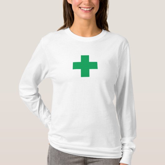 T-shirt vert-croix (Devant)