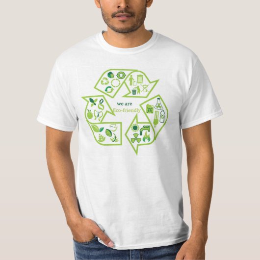 T-shirt vert dans l'environnement qui respecte (Devant)