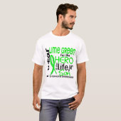 T-shirt Vert de chaux pour le lymphome de fils du héros 2 (Devant entier)