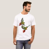 T-shirt vert de Cheeked Conures (Devant entier)