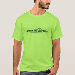T-shirt vert de cire de ski de glace