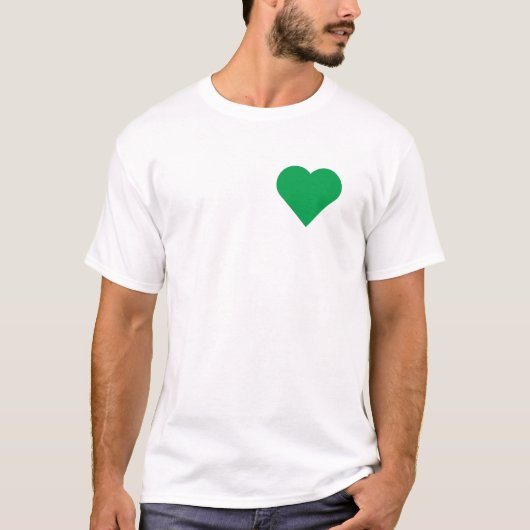 T-shirt vert de coeur (Devant)