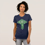T-shirt vert de croix celtique (Devant entier)