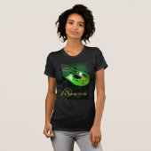 T-shirt vert de dames Halloween de masque de (Devant entier)