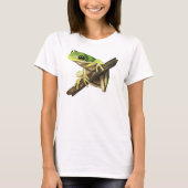 T-shirt vert de grenouille d'arbre (Devant)
