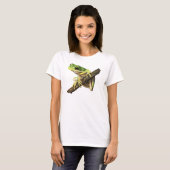 T-shirt vert de grenouille d'arbre (Devant entier)