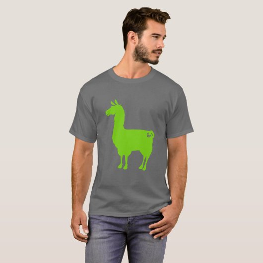 T-shirt vert de lama (Devant entier)