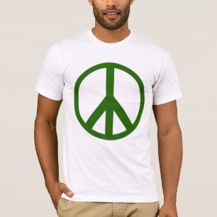 T-shirt vert de signe de paix