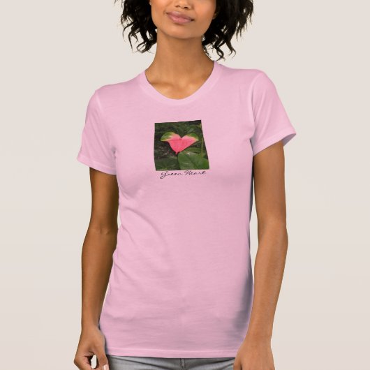 T-shirt vert d'Eco de coeur (Devant)