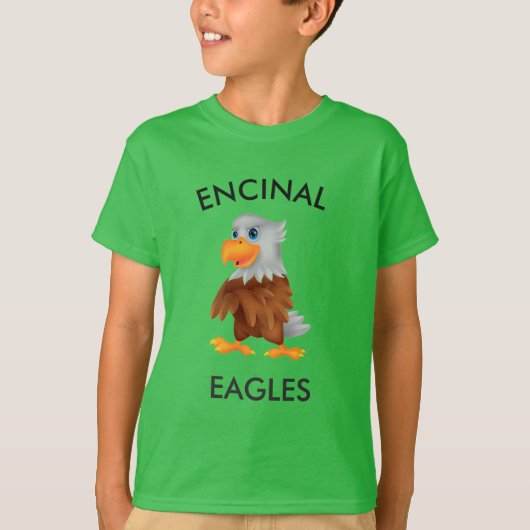 T-shirt vert d'Encinal Eagle Eddie (Devant)