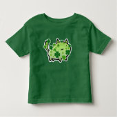 T-shirt vert d'enfant en bas âge de chat de trèfle (Devant)