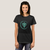T-shirt vert émeraude Turquoise traversant l'intér