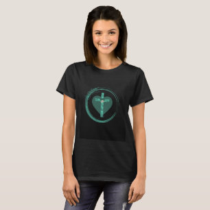 T-shirt vert émeraude Turquoise traversant l'intér