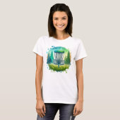 T-shirt Vert et Bleu Disque Golf Thème (Devant entier)