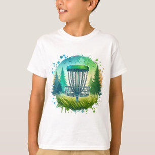 T-shirt Vert et Bleu Disque Golf Thème