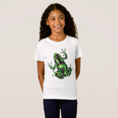 T-shirt vert et noir de grenouille de dard de (Devant entier)