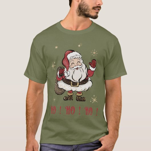 T-shirt vert Fatigue Santa Claus (Devant)