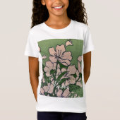 T-Shirt Vert fleur rose (Devant)