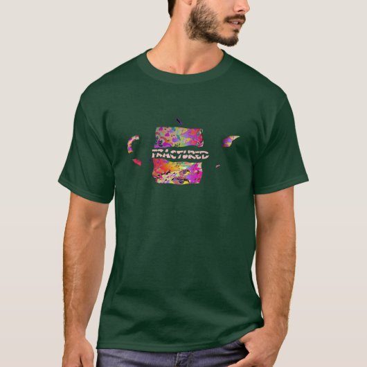 T-shirt Vert foncé pour hommes fracturé (Devant)
