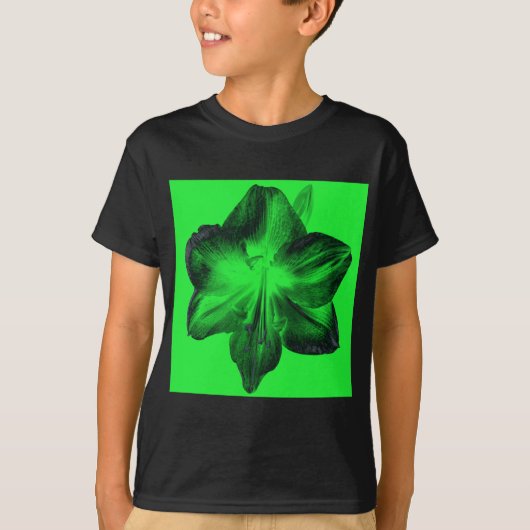 T-shirt Vert foncé sur vert clair Amaryllis (Devant)