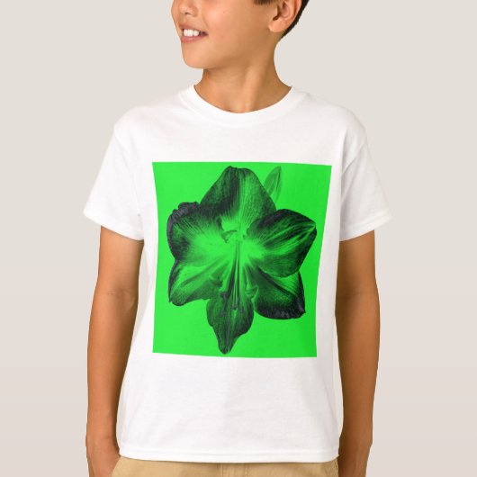 T-shirt Vert foncé sur vert clair Amaryllis (Devant)