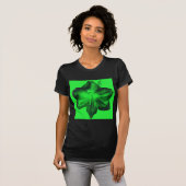 T-shirt Vert foncé sur vert clair Amaryllis (Devant entier)