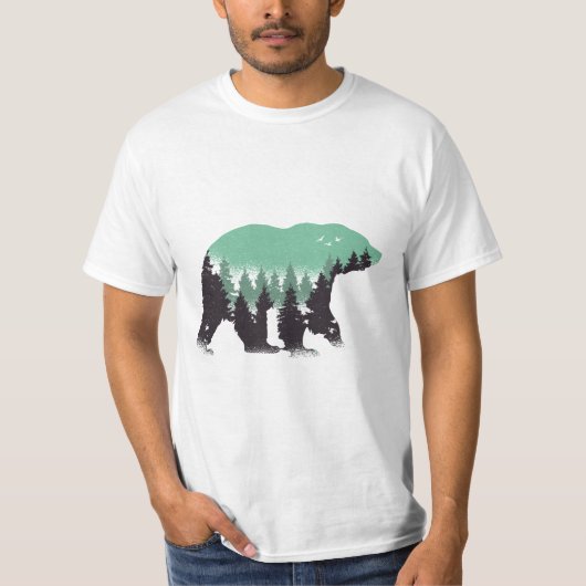 T-shirt Vert forêt d'ours (Devant)