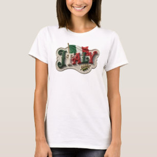 T-shirt vert frappant ITALIE personnalisé