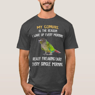 T-shirt Vert Jouer Conure Réveillez-Vous Le Perroquet De C