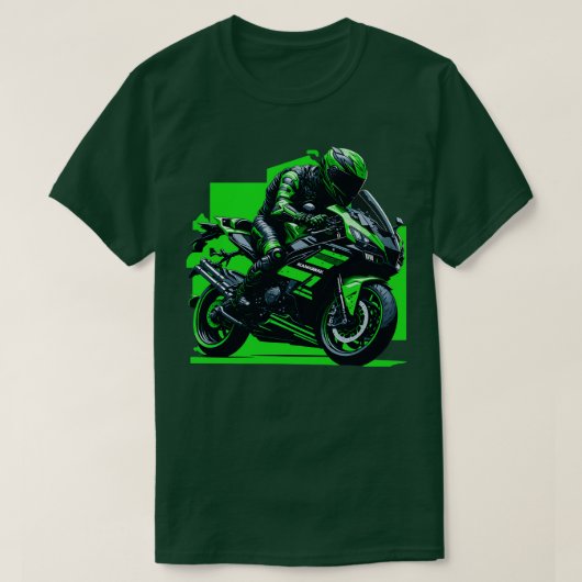 T-shirt Vert Kawasaki ZX10R (Design devant)