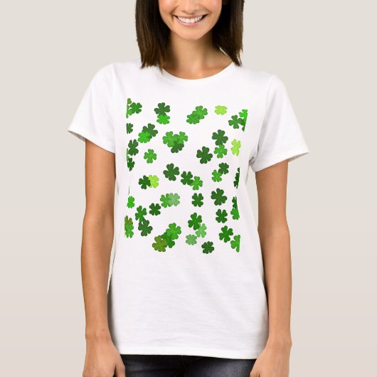T-shirt Vert Kelly «Shamrocks Falling» (Devant)