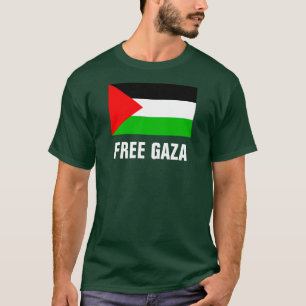 T-shirt vert libre de Gaza - grandes lettres