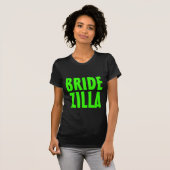 T-shirt vert néon Bridezilla pour la mariée (Devant entier)