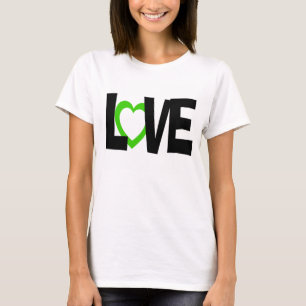 T-shirt Vert noir amour coeur mot mariage chemise