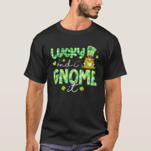 T-shirt Vert Plaid Mal Lucky Et Je Gnome Il Heureux St Pat