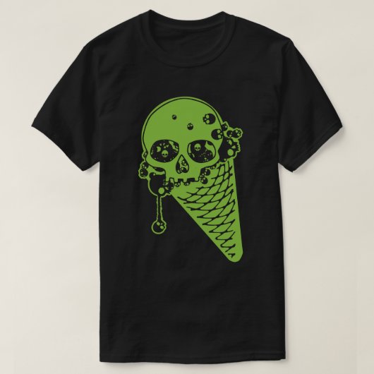 T-shirt vert poison crème glacée cône (Design devant)