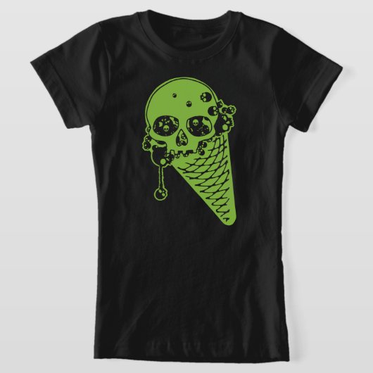 T-shirt vert poison crème glacée cône (Poser)